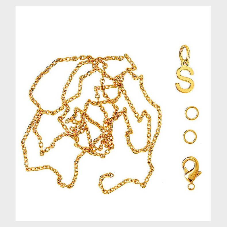 Me&My BOX Halskde m. Bogstav - S - Guldbelagt