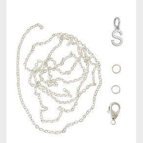 Me&My BOX Halskde m. Bogstav - S - Slvbelagt