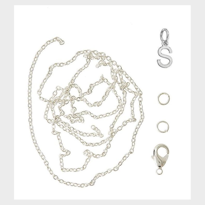 Me&My BOX Halskde m. Bogstav - S - Slvbelagt