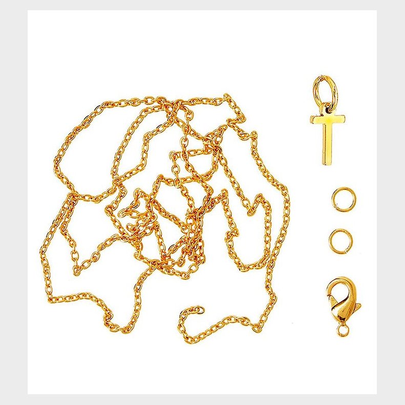 Me&My BOX Halskde m. Bogstav - T - Guldbelagt