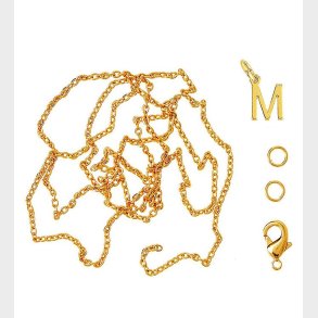 Me&My BOX Halskde m. Bogstav - W - Guldbelagt