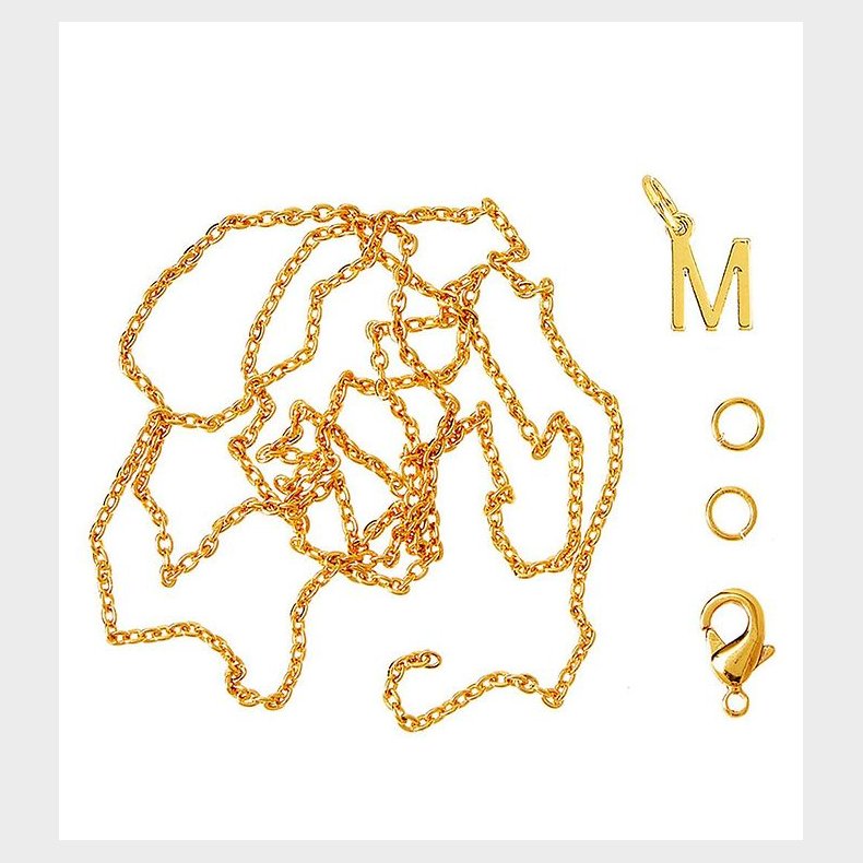 Me&My BOX Halskde m. Bogstav - W - Guldbelagt