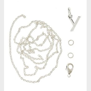 Me&My BOX Halskde m. Bogstav - Y - Slvbelagt