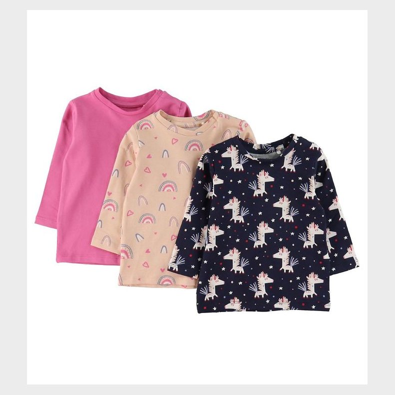 Name It Bluse - NbfDidina - 3-pak - Ibis Rose