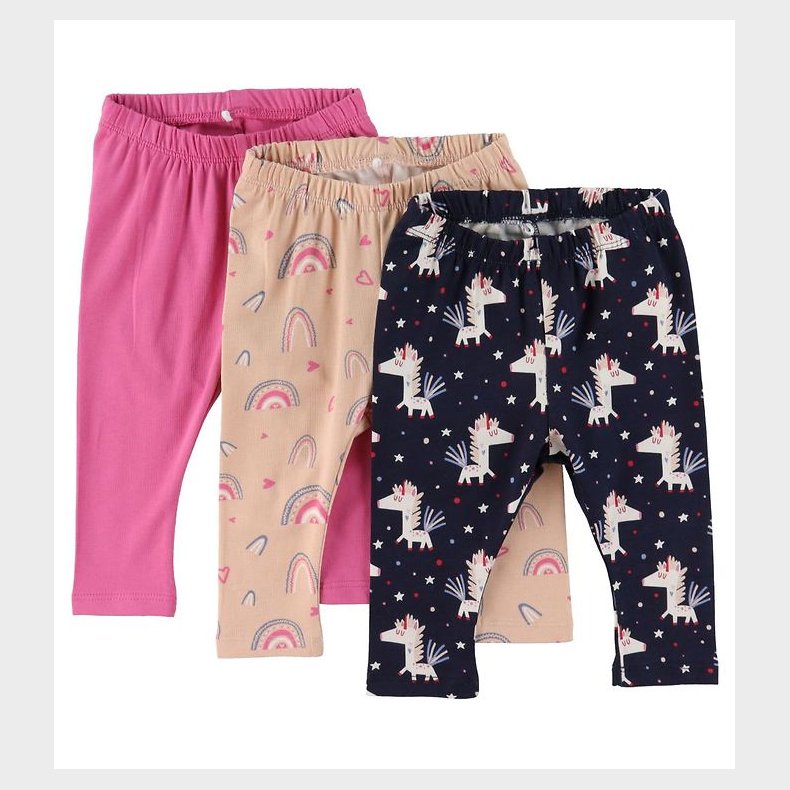 Name It Leggings - NbfDidina - 3-pak - Ibis Rose