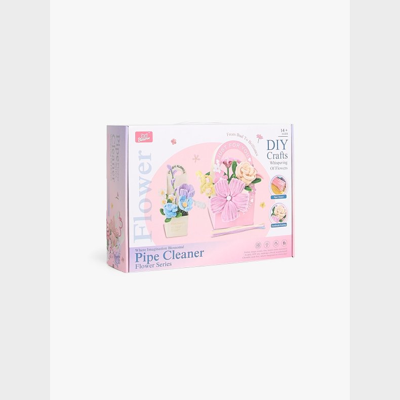 Fippla DIY-st Buket Blomster med Piberensere 18 Dele, Pink