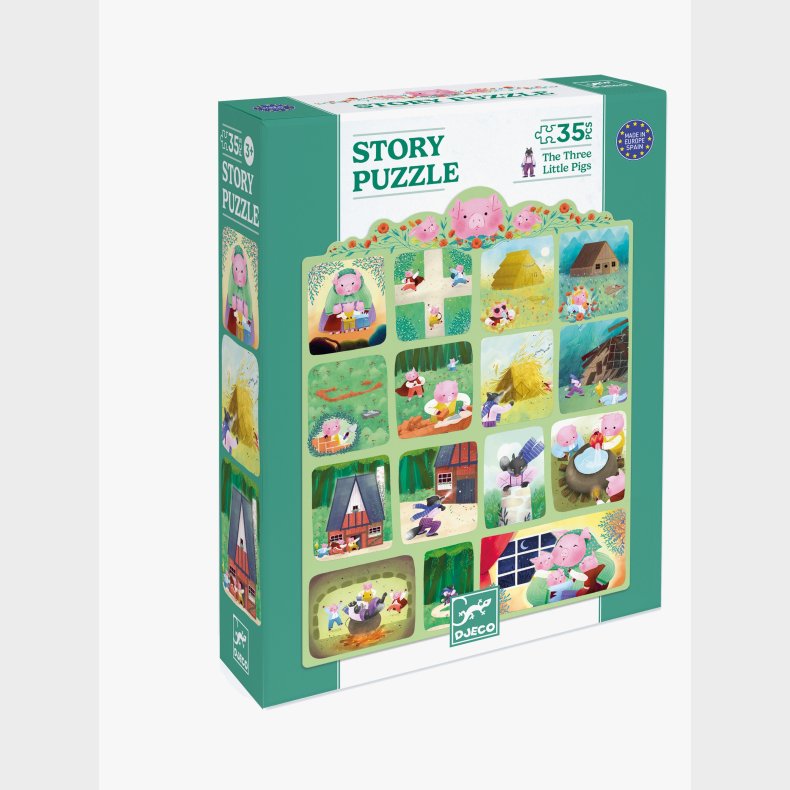Djeco Puslespilss�t De Tre Sm� Grise 35 Brikker