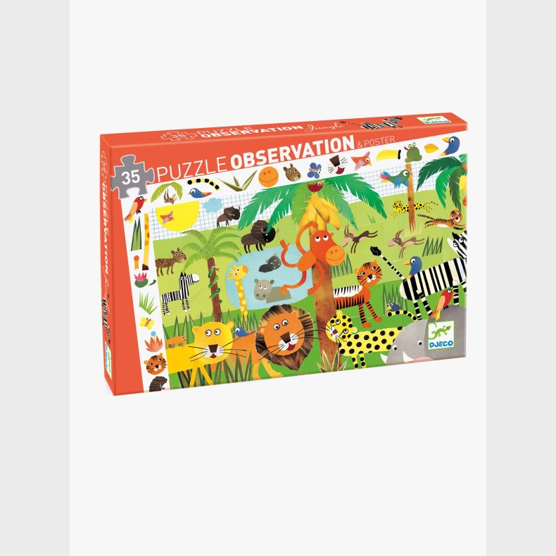 Djeco Observationspuslespil Jungle 35 Brikker