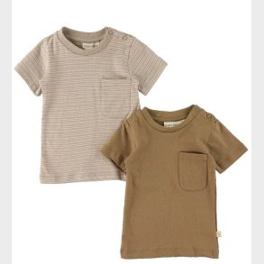 That's Mine T-shirt - 2-pak - Tino - Stripes/Earth Brown
