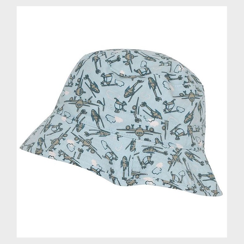 Melton Bllehat - UV50+ - Dusty Light Blue m. Flyvemaskiner