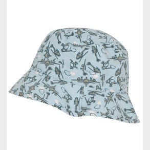 Melton B�llehat - UV50+ - Dusty Light Blue m. Flyvemaskiner