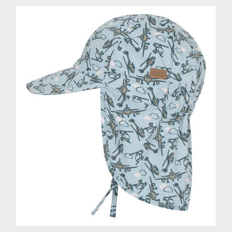 Melton Legion�rhat - UV50+ - Dusty Light Blue m. Flyvemaskiner