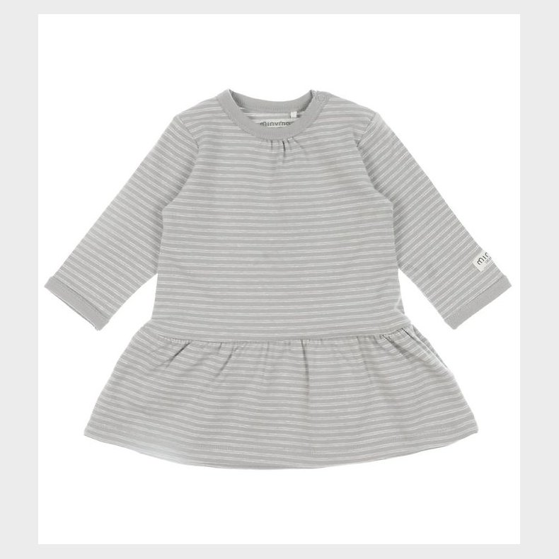 Minymo Kjole L/� - Gr� m. Striber