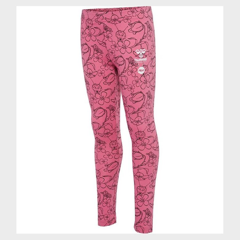 Hummel Leggings - hmlMaya Flower AOP - Heather Rose