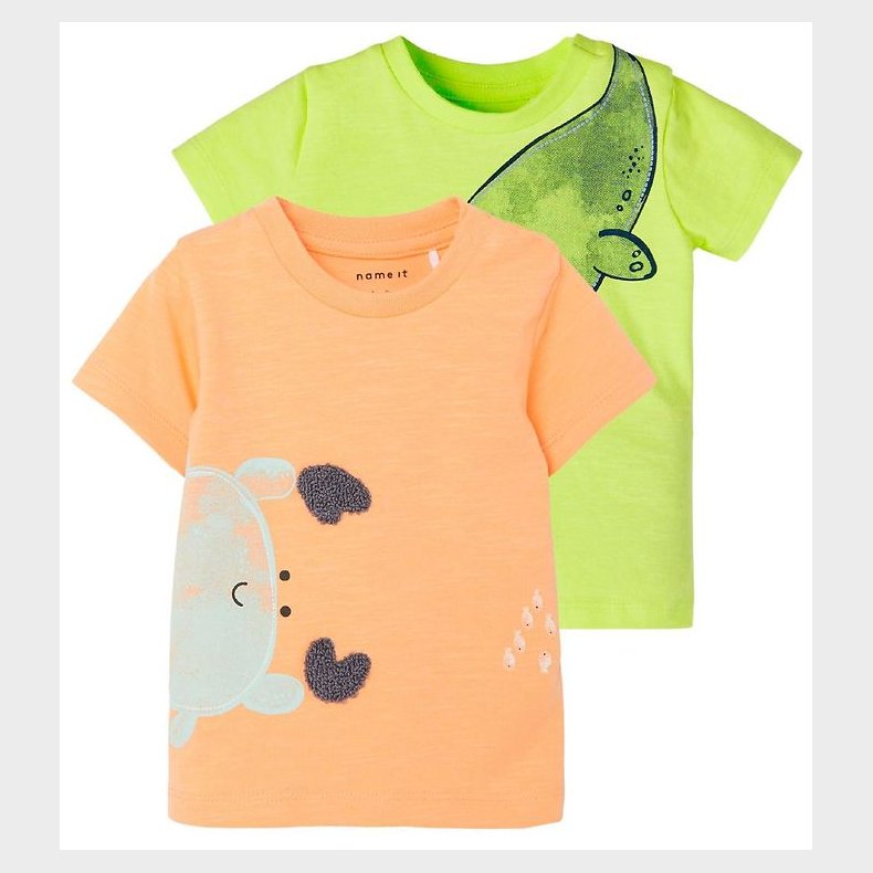 Name It T-shirt - NbmHeine - 2-pak - Sunny Lime