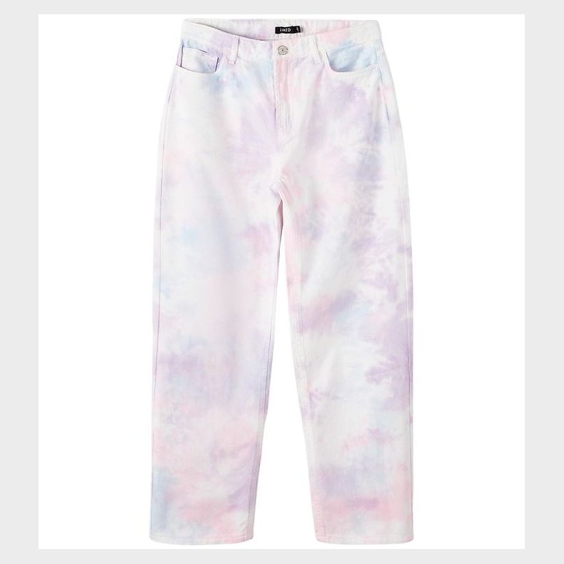 LMTD Bukser - NlfTieizza - White Alyssum/Tie Dye