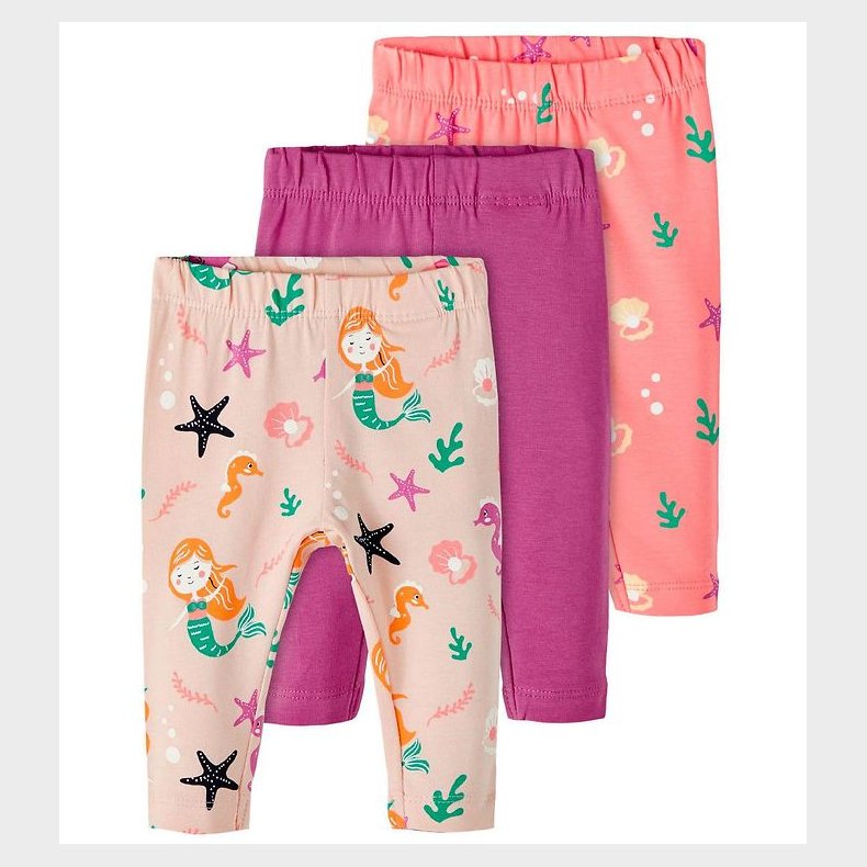 Name It Leggings - NbfOcean - 3-pak - Peach Whip