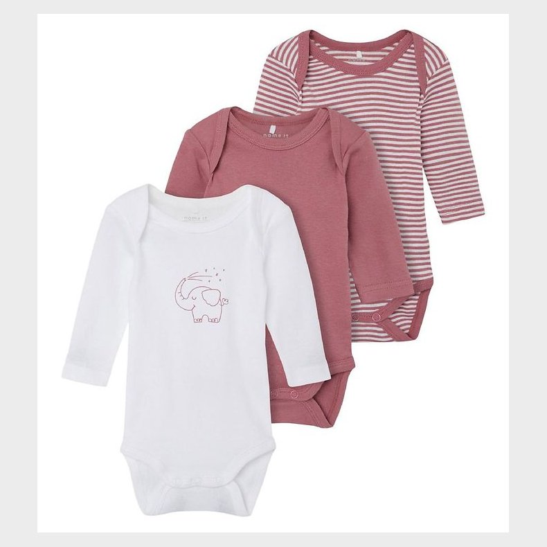 Name It Body l/ - Noos - NbnBody - 3-pak - Mesa Rose
