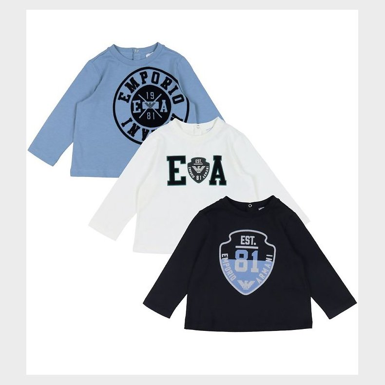 Emporio Armani Bluse - 3-pak - Bl/Hvid