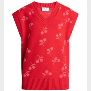 Grunt Vest - Strik - Aviana - Rd m. Kirsebr