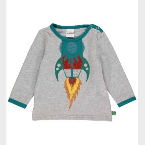 Freds World Bluse - Hello Rocket - Grmeleret m. Rumraket