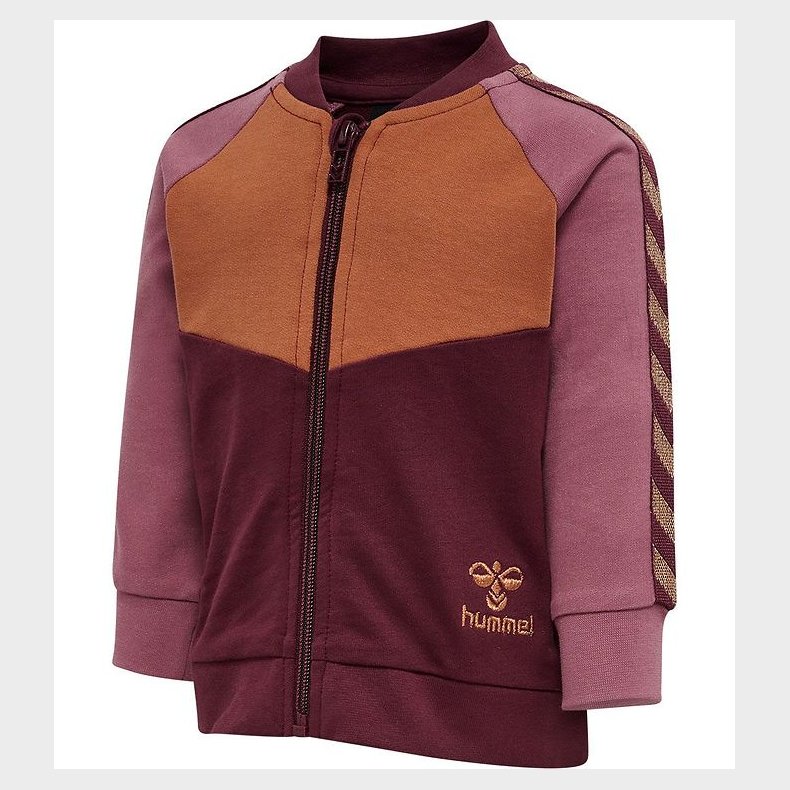Hummel Cardigan - hmlPuk Zip - Windsor Wine m. Brun/Rosa