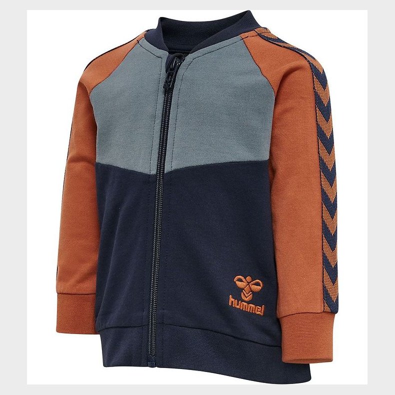Hummel Cardigan - hmlPuk - Black Iris m. Brun/Stvet bl