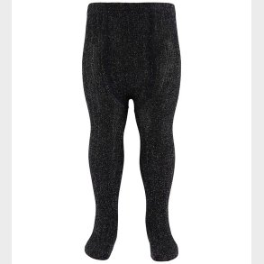 Condor Str�mpebukser - Viskose - Rib - Sort m. Glimmer