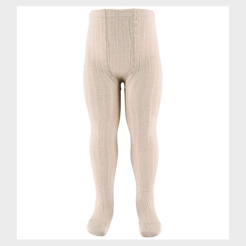 Condor Strmpebukser - Viskose - Rib - Beige m. Glimmer