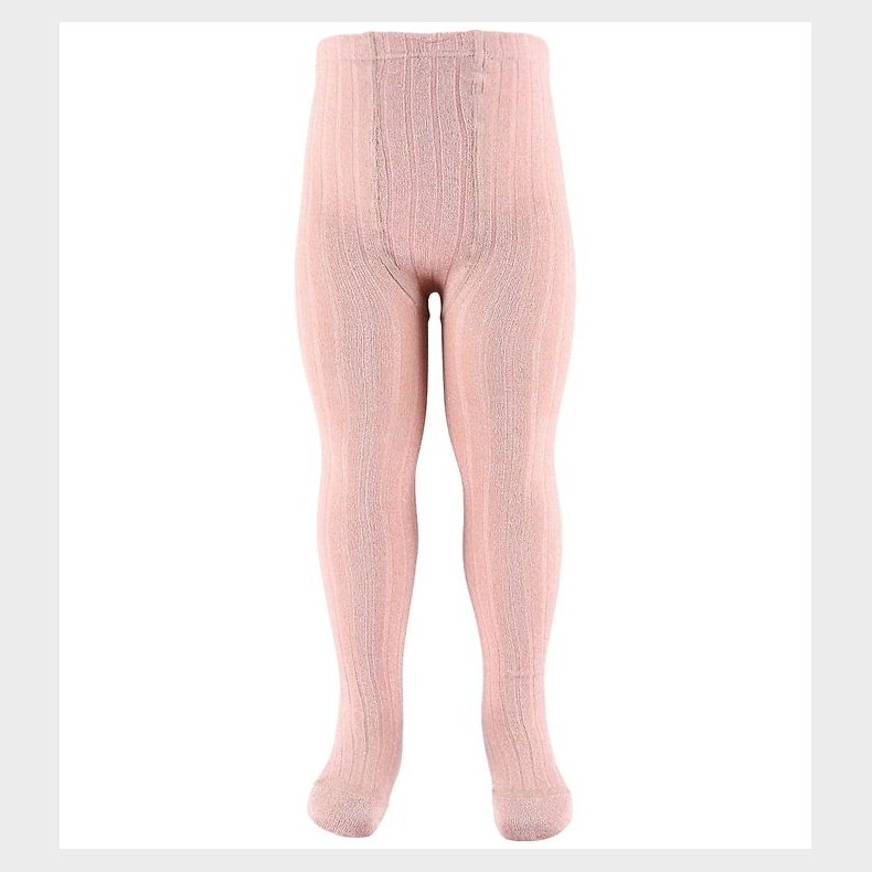 Condor Strmpebukser - Viskose - Rib - Rosa m. Glimmer