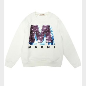 Marni Sweatshirt - Hvid m. Pailletter