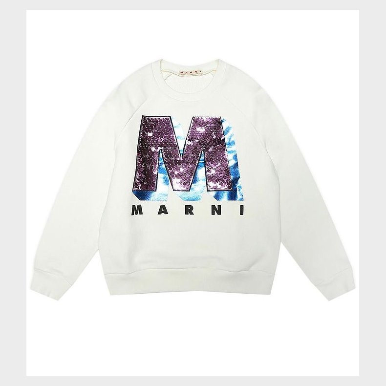 Marni Sweatshirt - Hvid m. Pailletter
