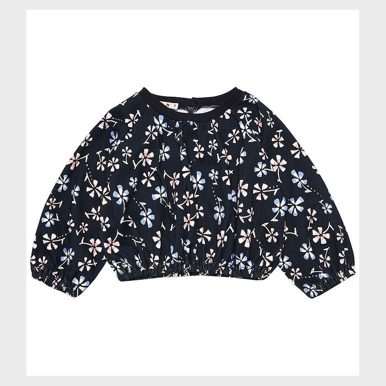 Marni Bluse - Navy m. Blomster