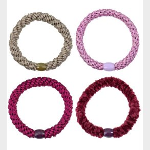 Kknekki Hrelastikker - 4-pak - Rd/Gr Glimmer Mix