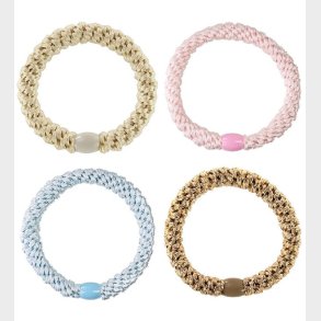 Kknekki Hrelastikker - 4-pak - Bl/Lyserd/Beige