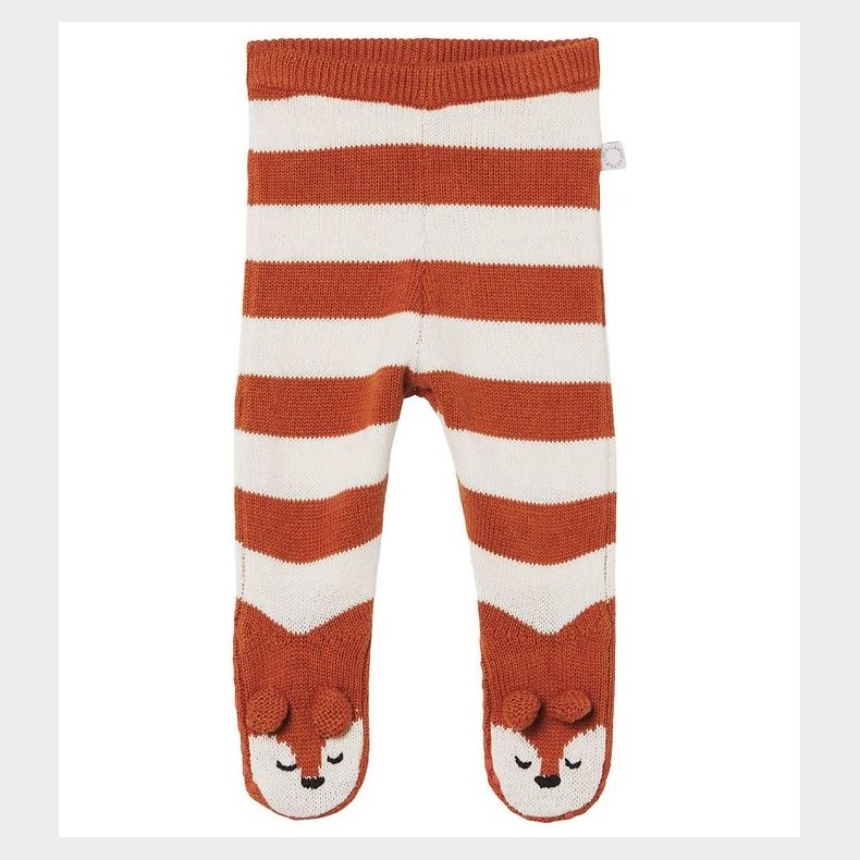 Stella McCartney Kids Leggings m/f - Strik - Hvid/Brunstribet m.