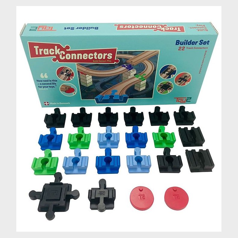 Toy2 Track Connectors - 22 stk. - The Builder Set