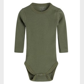 Hust and Claire Body l/ - Berry - Rib - Uld - Dusty Green