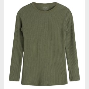 Hust and Claire Bluse - Adie - Rib - Uld - Dusty Green
