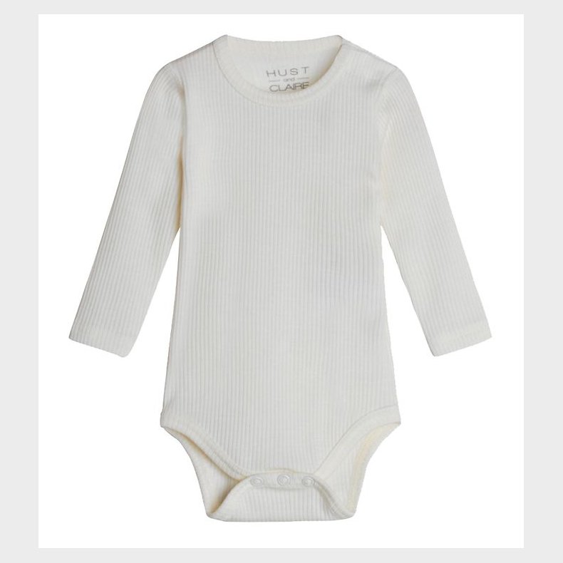 Hust and Claire Body l/� - Berry - Rib - Uld - Off White