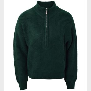 Hound Bluse - Strik - Zip - Dark Olive