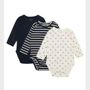 Hust and Claire Body l/ - Bertram - 3-Pak - Navy/Hvid