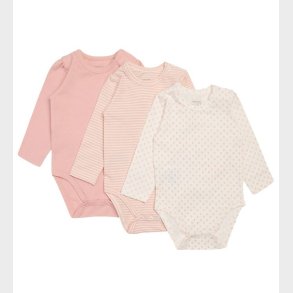 Hust and Claire Body l/ - Blue - 3-Pak - Rosa/Hvid