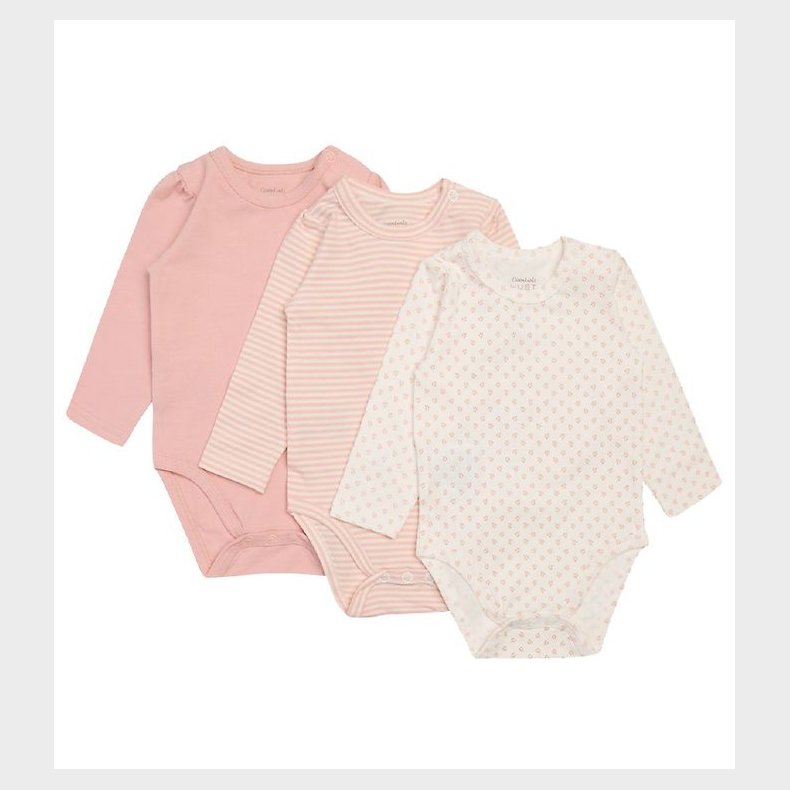 Hust and Claire Body l/� - Blue - 3-Pak - Rosa/Hvid