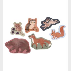 Filibabba Puslespil - 2-8 Brikker - Nordiske Dyr