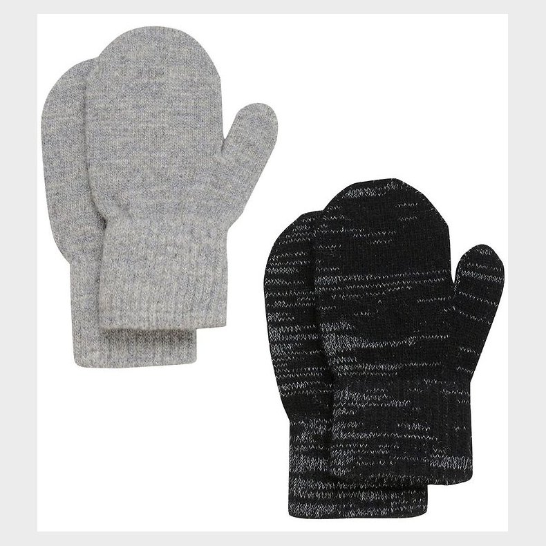 CeLaVi Luffer - Uld/Polyester - 2-pak - Gr/Sort m. Refleks