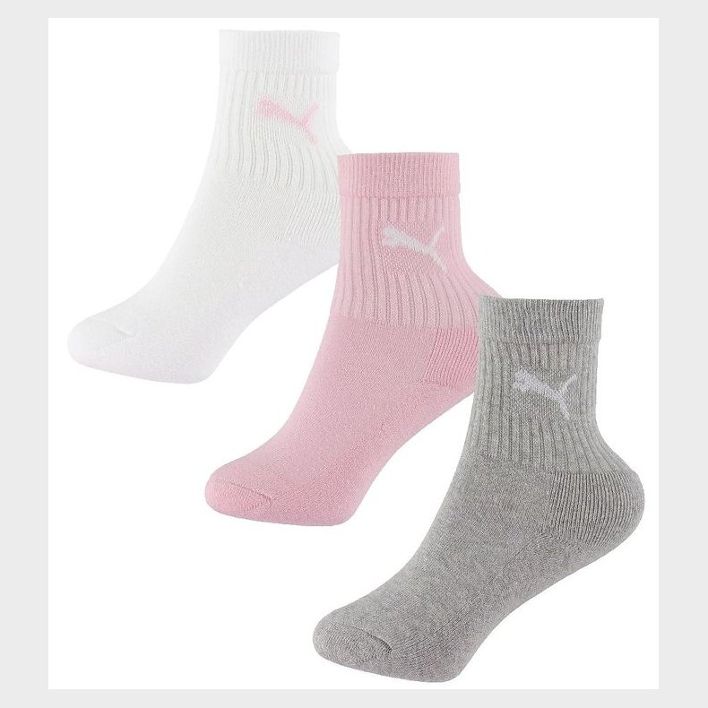 Puma Str�mper - Kids Regular Crew - 3-pak - Rose Water