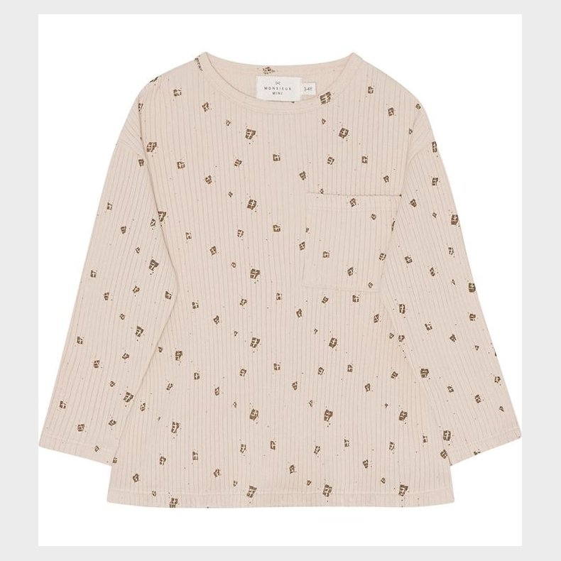 Monsieur Mini Bluse - Off White m. Chokolade