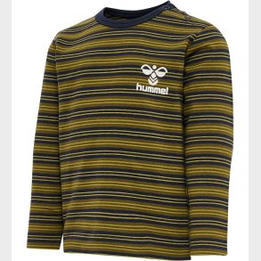 Hummel Bluse - HmlUnited T-Shirt l/s - Stribet - Black Iris/Grn