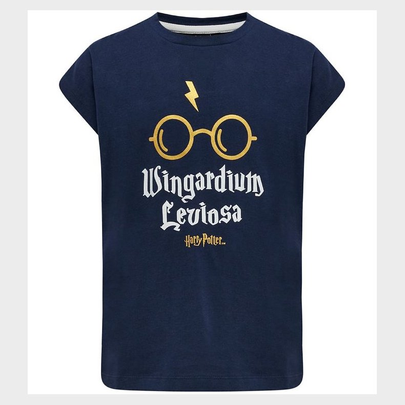 Hummel T-shirt - hmlHarry Potter Diez - Black Iris m. Guld